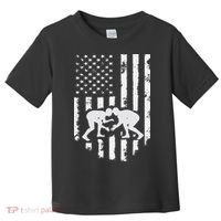American Flag Wrestling Hoodie Distressed Wrestle Gift Tee Toddler T-Shirt thumb 0