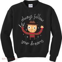 Always Follow Your Dreams Horror Character Halloween Costume Kids Sweatshirt thumb 0