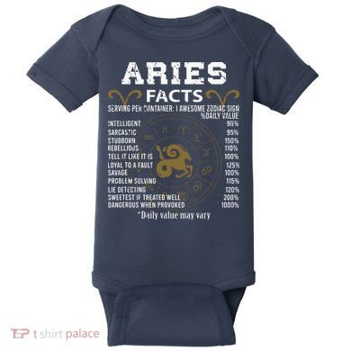 Aries Facts Zodiac Sign Baby Bodysuit