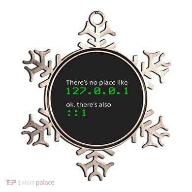 Admin Geek 127.0.0.1 1 There Is No Place Like Home Ornament