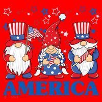 America Gnome 4th Of July Celebration Santa Hat thumb 1