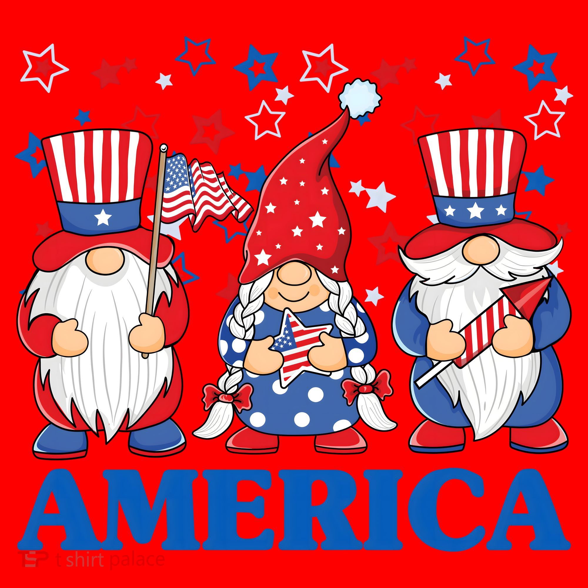 America Gnome 4th Of July Celebration Santa Hat