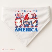 America Gnome 4th Of July Celebration USA-Made Doggie Bandana thumb 0