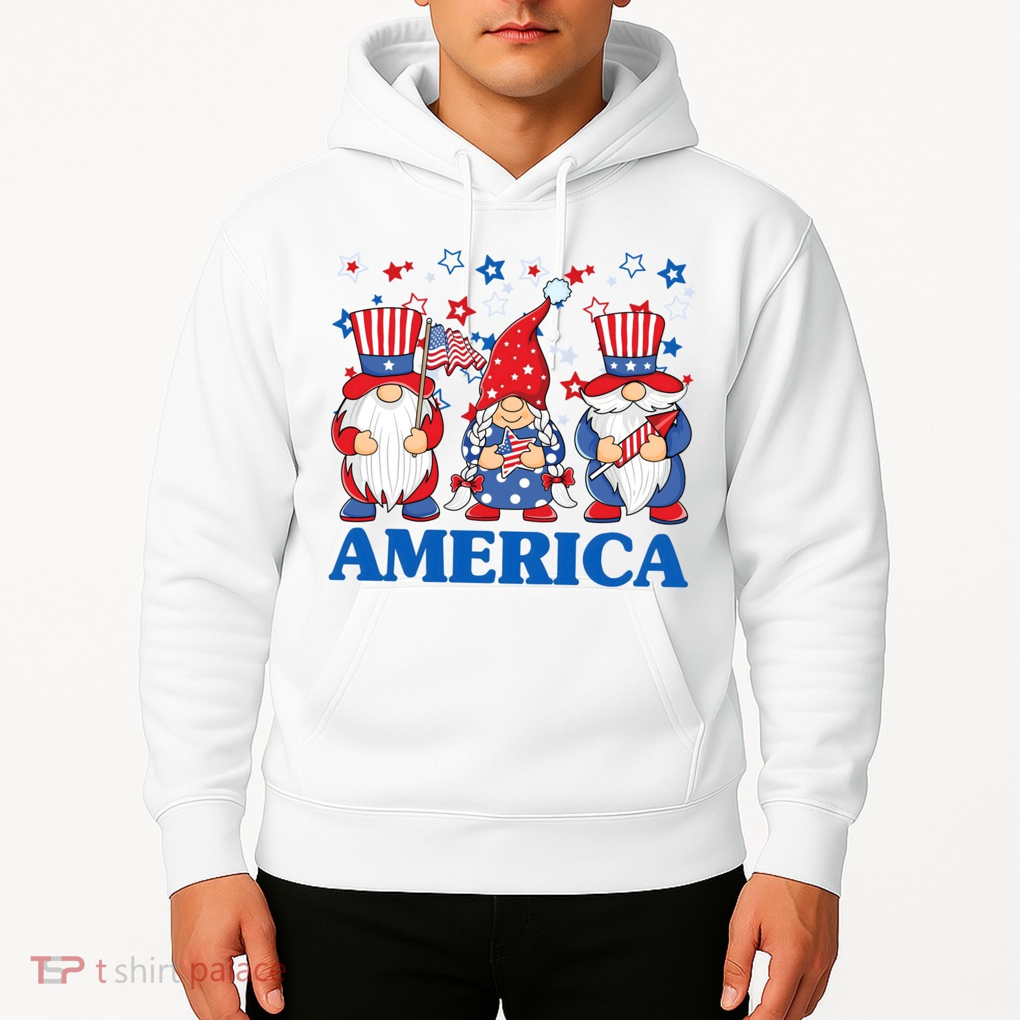 America Gnome 4th Of July Celebration Hoodie