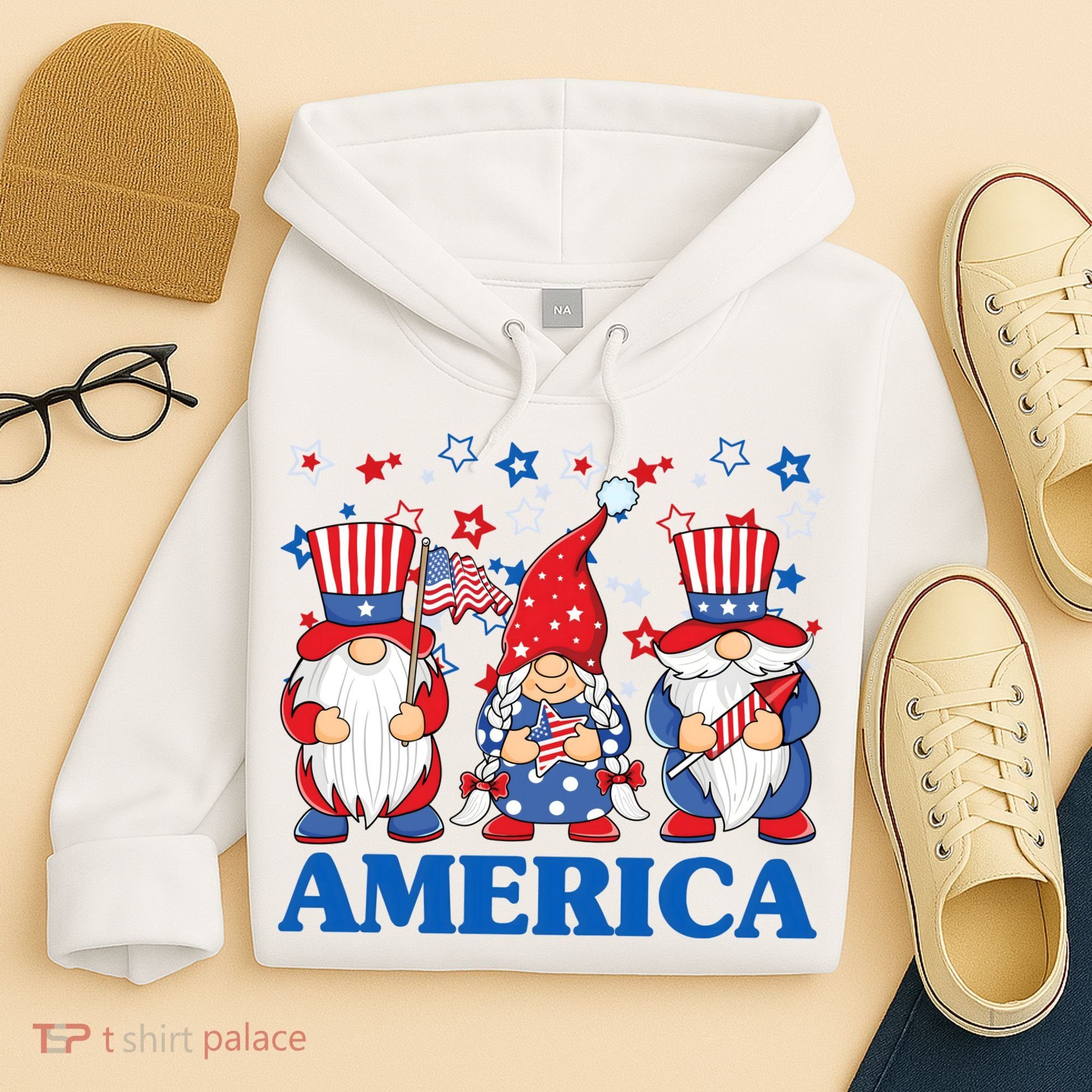 America Gnome 4th Of July Celebration Hoodie