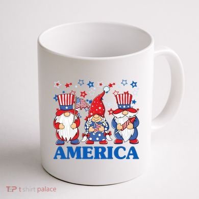 America Gnome 4th Of July Celebration Coffee Mug back