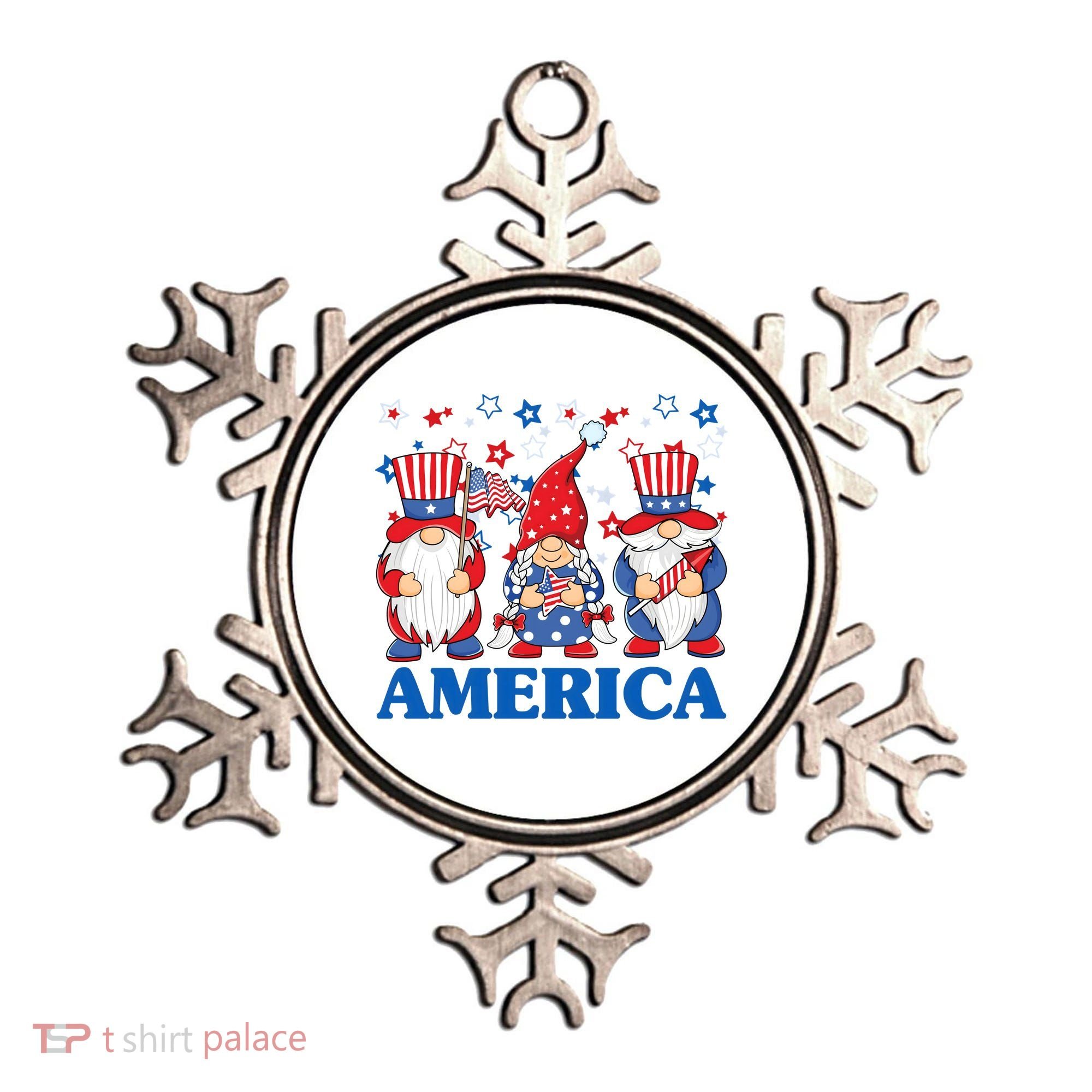 America Gnome 4th Of July Celebration Ornament