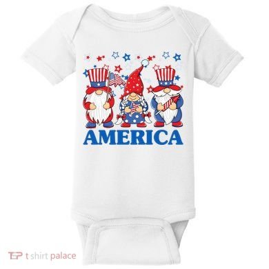 America Gnome 4th Of July Celebration Baby Bodysuit