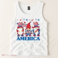 America Gnome 4th Of July Celebration Tank Top thumb 2