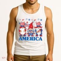 America Gnome 4th Of July Celebration Tank Top thumb 3