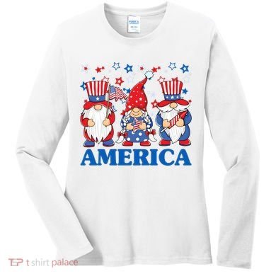 America Gnome 4th Of July Celebration Women's Long Sleeve Shirt