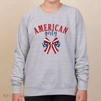 American Girly 4th Of July Usa Bow Women's Sweatshirt thumb 0