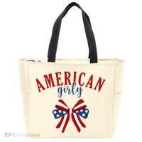 American Girly 4th Of July Usa Bow Tote Bag thumb 0