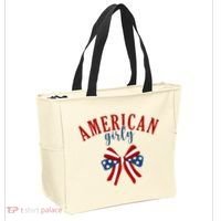 American Girly 4th Of July Usa Bow Tote Bag thumb 2