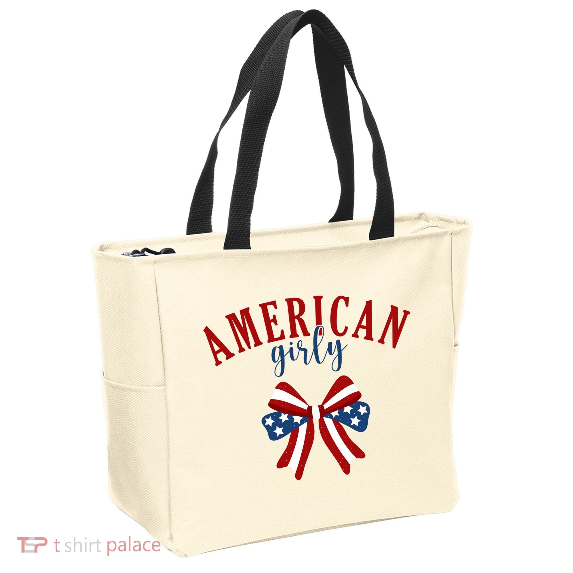 American Girly 4th Of July Usa Bow Tote Bag