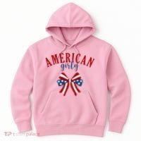 American Girly 4th Of July Usa Bow Hoodie thumb 0