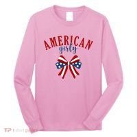 American Girly 4th Of July Usa Bow Long Sleeve Shirt thumb 0