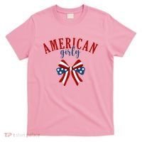 American Girly 4th Of July Usa Bow T-Shirt thumb 0