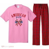 American Girly 4th Of July Usa Bow Pajama Set thumb 0