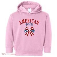 American Girly 4th Of July Usa Bow Toddler Hoodie thumb 0