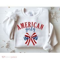 American Girly 4th Of July Usa Bow Sweatshirt thumb 2