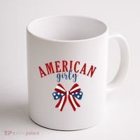 American Girly 4th Of July Usa Bow Coffee Mug thumb 1
