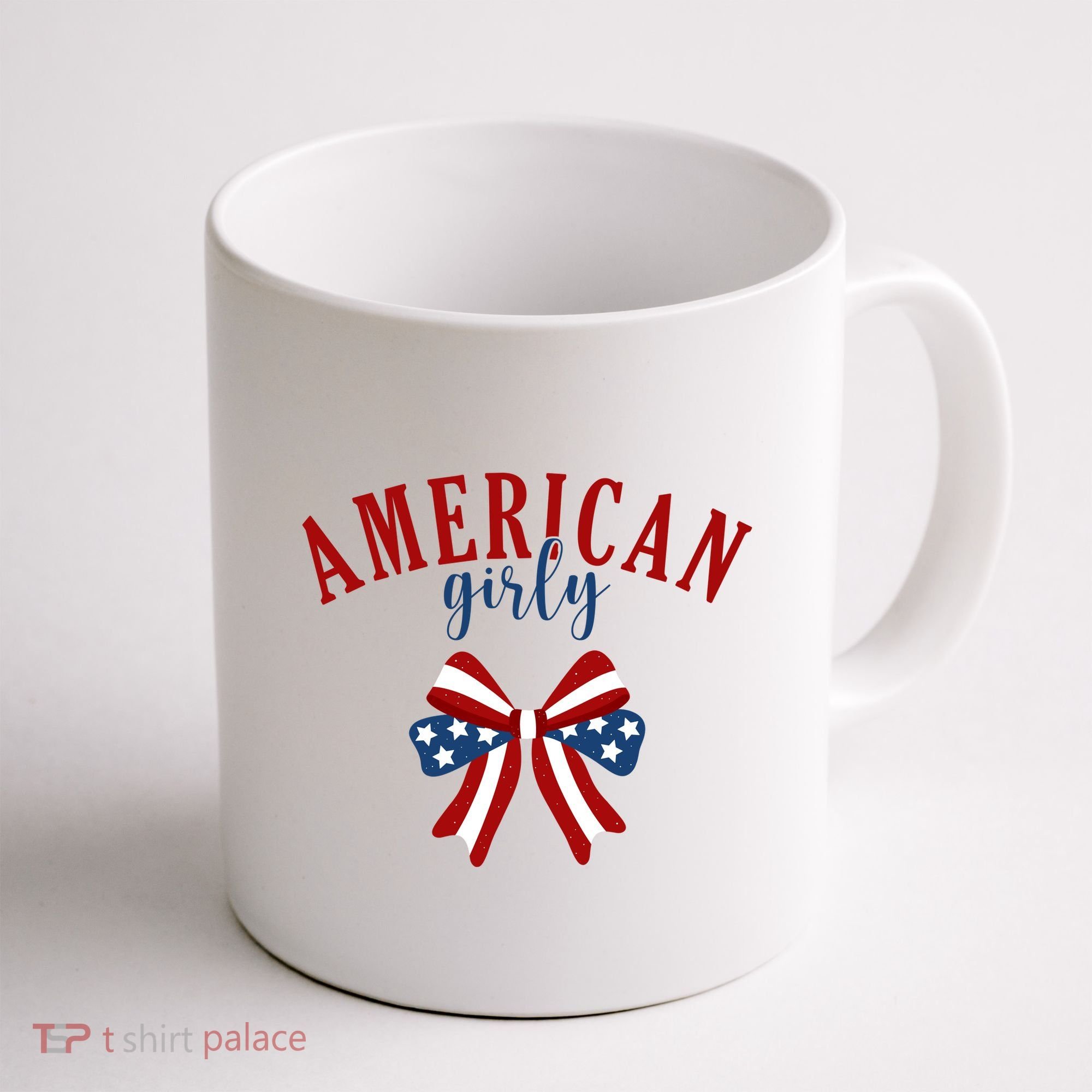 American Girly 4th Of July Usa Bow Coffee Mug
