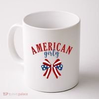 American Girly 4th Of July Usa Bow Coffee Mug thumb 0