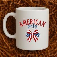 American Girly 4th Of July Usa Bow Coffee Mug thumb 2