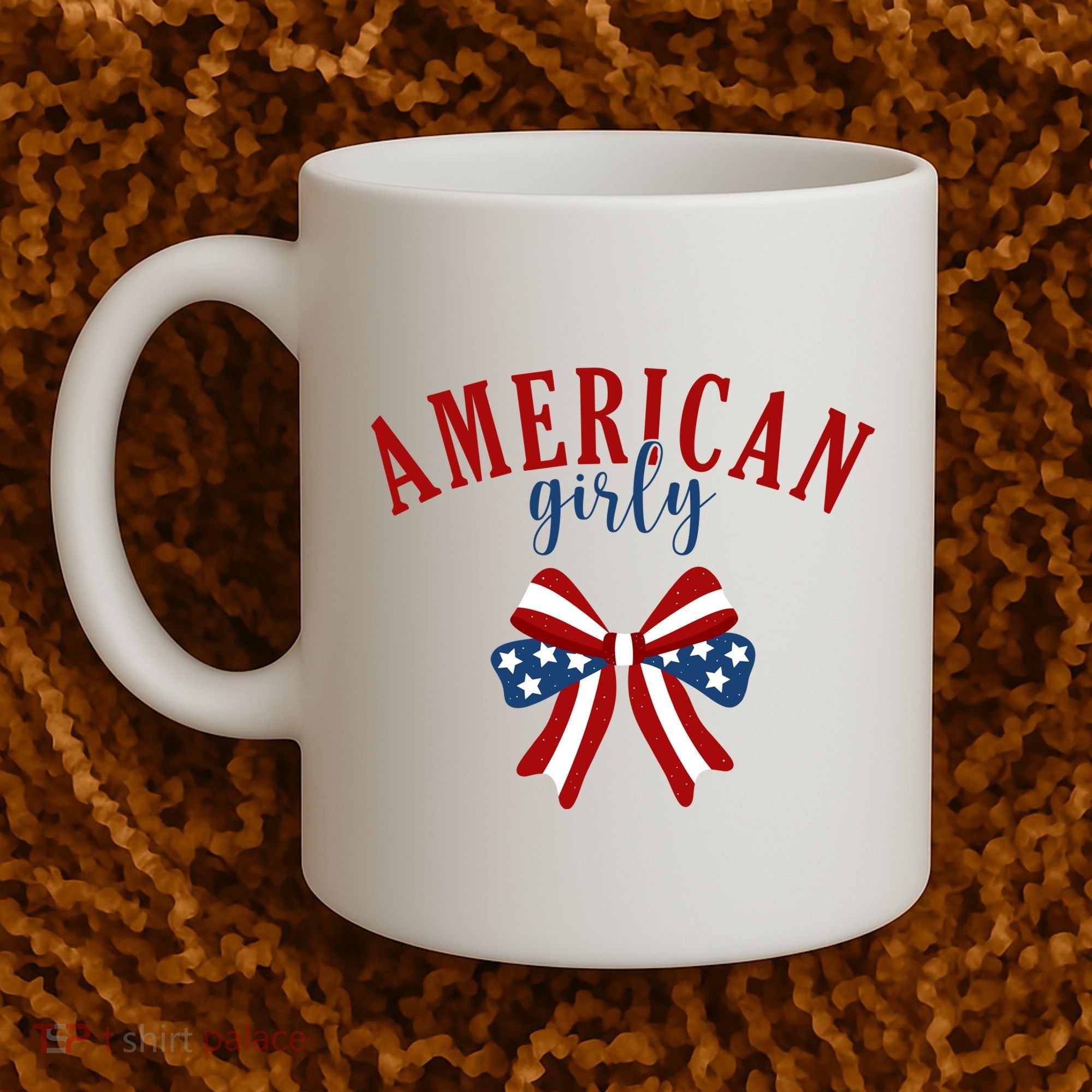 American Girly 4th Of July Usa Bow Coffee Mug