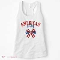 American Girly 4th Of July Usa Bow Women's Tank Top thumb 0