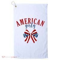 American Girly 4th Of July Usa Bow Golf Towel thumb 0
