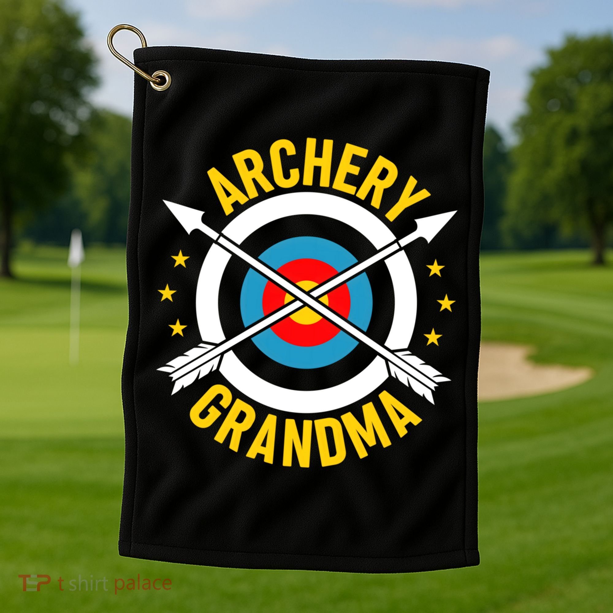 Archery Grandma Archer Bow Shooting Mothers Day Gift Golf Towel