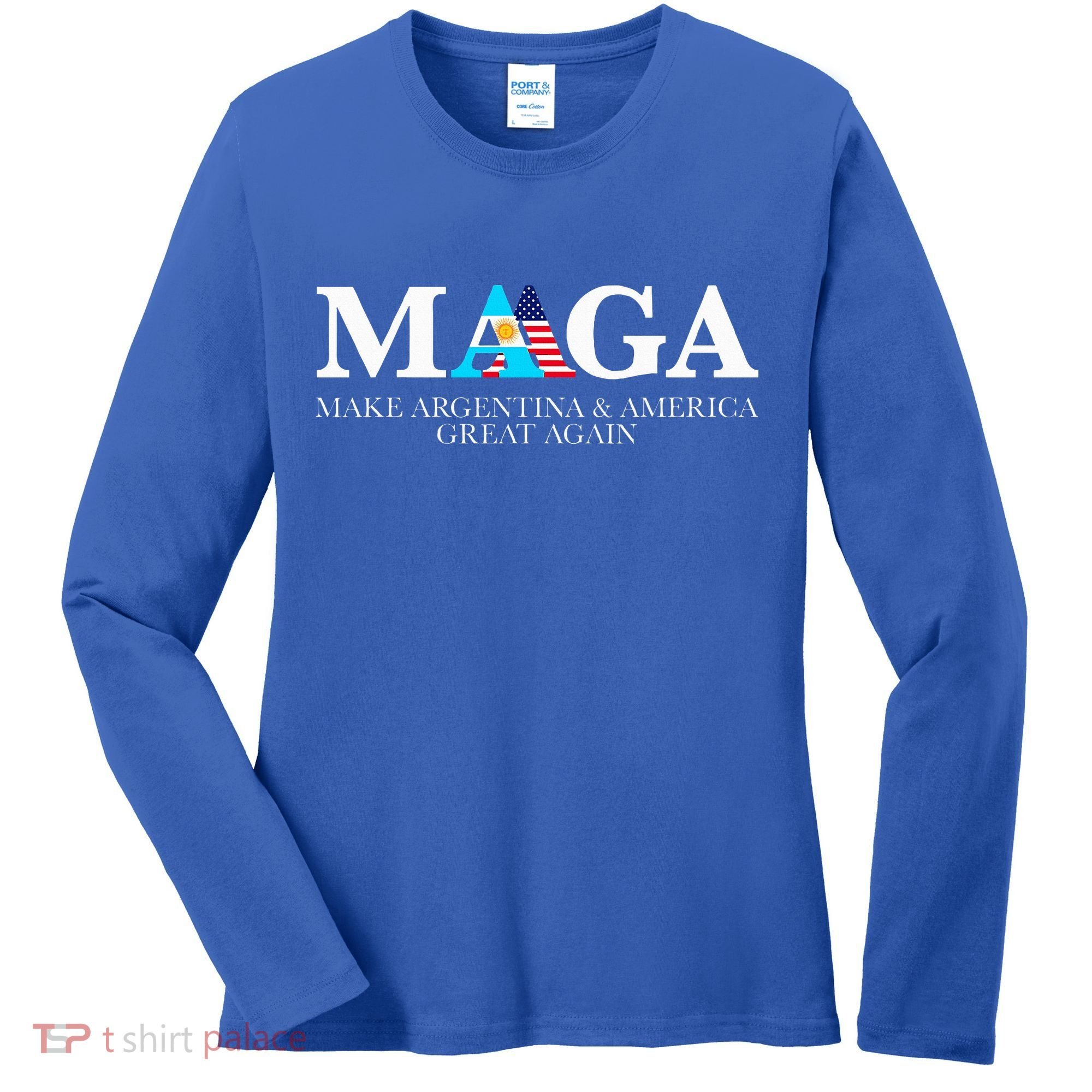 America Great Again Trump Milei 2024 Women's Long Sleeve Shirt