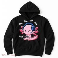 Axolotl Gaming Anime Video Game Pew Gamer Hoodie thumb 0
