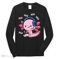 Axolotl Gaming Anime Video Game Pew Gamer Long Sleeve Shirt thumb 0