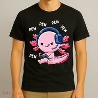 Axolotl Gaming Anime Video Game Pew Gamer T-Shirt thumb 3