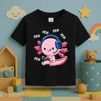 Axolotl Gaming Anime Video Game Pew Gamer Toddler T-Shirt thumb 3