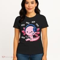 Axolotl Gaming Anime Video Game Pew Gamer Women's T-Shirt thumb 4