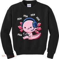 Axolotl Gaming Anime Video Game Pew Gamer Kids Sweatshirt thumb 0