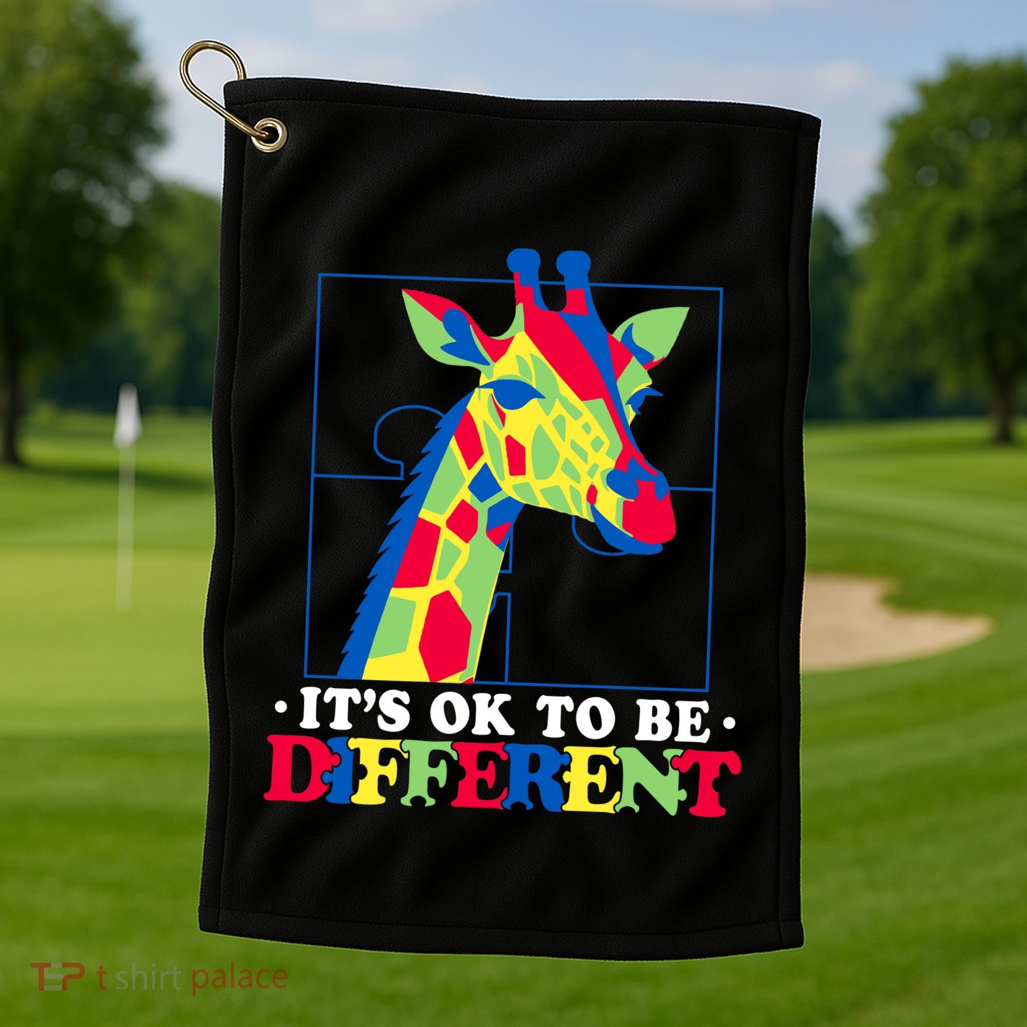 Autism Giraffe Golf Towel
