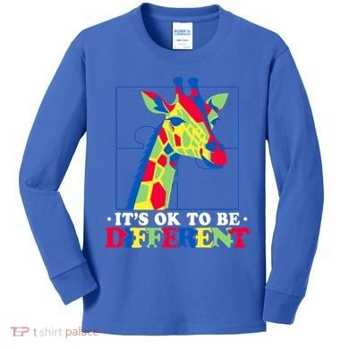 Autism Giraffe Kids Long Sleeve Shirt