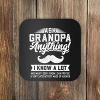 Ask Grandpa Anything Funny Gift Smart Fathers Day Coaster thumb 0
