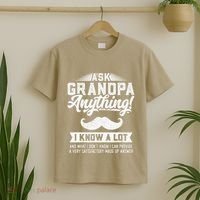 Ask Grandpa Anything Funny Gift Smart Fathers Day T-Shirt thumb 2