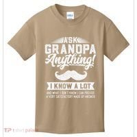 Ask Grandpa Anything Funny Gift Smart Fathers Day Kids T-Shirt thumb 0