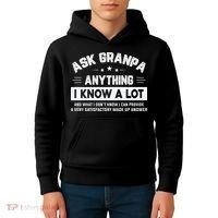 Ask Grandpa Anything I Know A Lot Funny Father's Day Kids Hoodie thumb 4