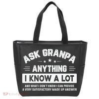 Ask Grandpa Anything I Know A Lot Funny Father's Day Tote Bag thumb 0