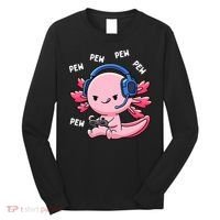 Axolotl Gaming Anime Video Game Pew Gamer Long Sleeve Shirt thumb 0
