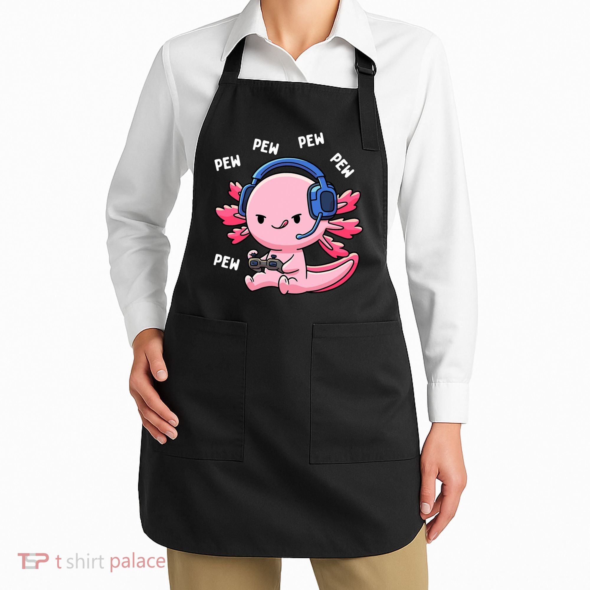 Axolotl Gaming Anime Video Game Pew Gamer Apron