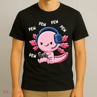 Axolotl Gaming Anime Video Game Pew Gamer T-Shirt thumb 3
